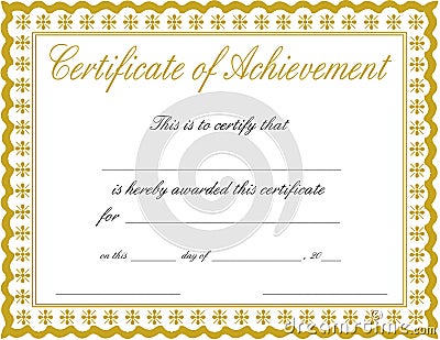 Certificate of achievement Stock Photo