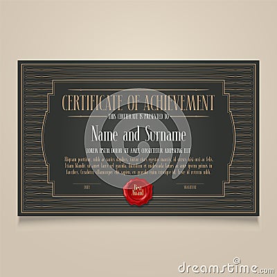 Certificate of achievement, appreciation vector design Vector Illustration