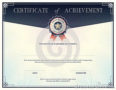 Certificate of achievement design template Vector Illustration