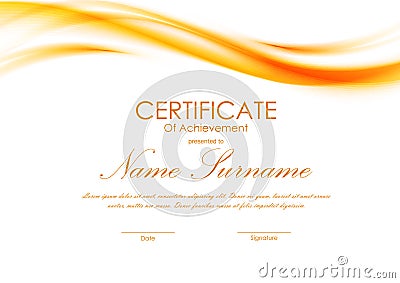 Certificate of achievement template Vector Illustration