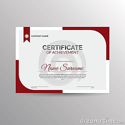 Certificate of achievement template Vector Illustration