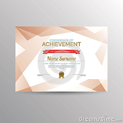 Certificate of achievement template Vector Illustration