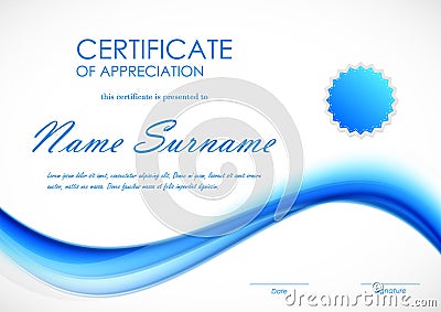 Certificate of appreciation template Vector Illustration