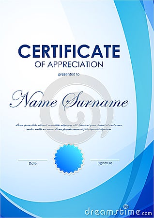 Certificate of appreciation template Vector Illustration