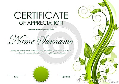 Certificate of appreciation template Vector Illustration