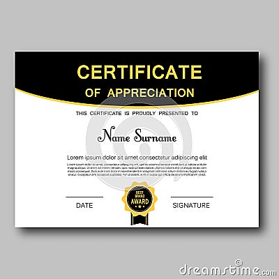 Certificate of appreciation template vector trendy geometric design award achievement elegant success diploma business Vector Illustration