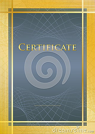 Certificate blue/gold Vector Illustration