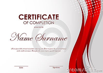 Certificate of completion template Vector Illustration