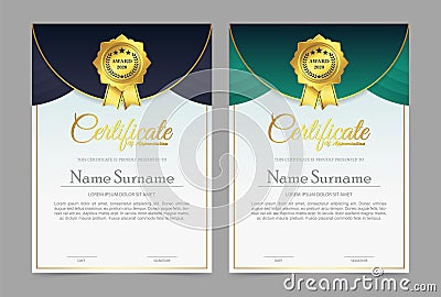 Membership certificate best award diploma set. Stock Photo