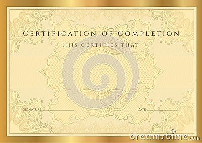 Certificate diploma of completion (template) Vector Illustration