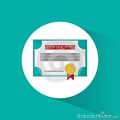 Certificate diploma education icon Vector Illustration