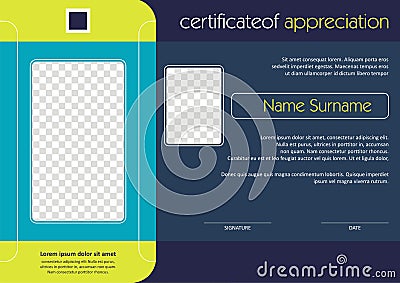 Certificate - Diploma Modern Style Design Stock Photo