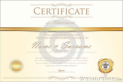 Certificate or diploma retro design Vector Illustration