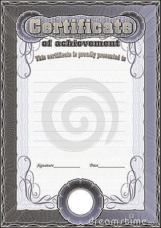 Certificate, Diploma template. Award pattern. Stock Photo