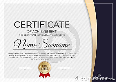 Certificate and diploma template background. Vector illustratio Cartoon Illustration