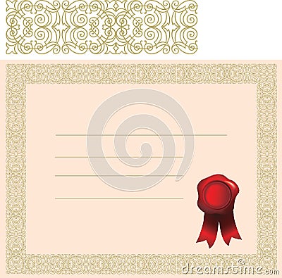 Certificate with elaborate border Vector Illustration