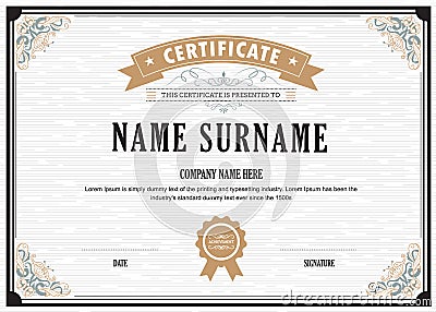 Certificate flourishes elegant template Vector Illustration