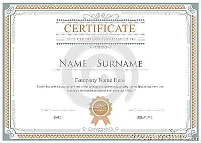 Certificate flourishes elegant vector template Vector Illustration