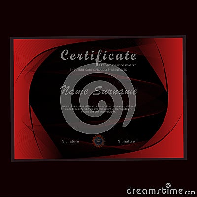 Certificate with futuristic high-tech swoosh wave design Vector Illustration