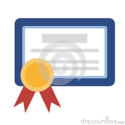 Certificate icon. Academic award. Professional seal. Vector illustration. EPS 10. Vector Illustration
