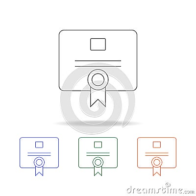 certificate icon. Element of prizes multi colored icon for mobile concept and web apps. Thin line icon for website design and deve Stock Photo