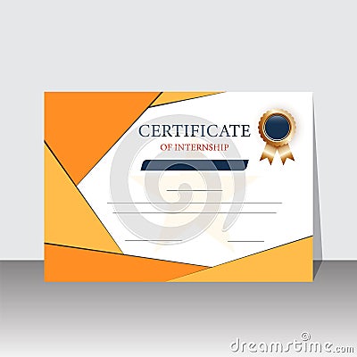 Certificate of Internship, best award template design with space Stock Photo