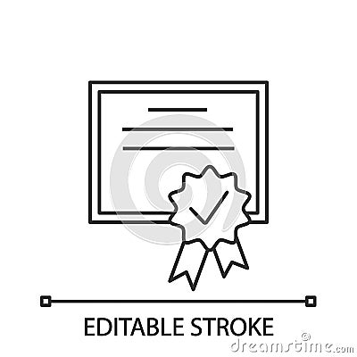 Certificate linear icon Vector Illustration