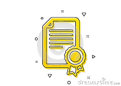 Certificate Medal icon. Diploma achievement. Vector Vector Illustration