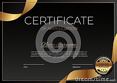 Certificate template Background. Award diploma design blank. Vector Illustration Stock Photo