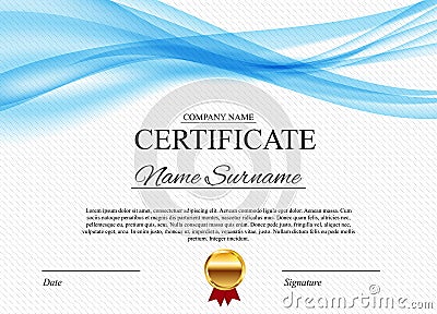 Certificate template Background. Award diploma design blank. Vector Illustration Vector Illustration