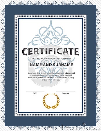 Certificate template,diploma,Letter size ,vector Vector Illustration