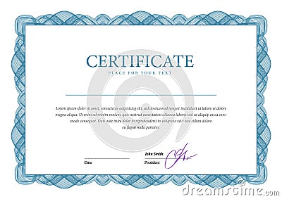 Certificate. Template diplomas currency Vector Illustration