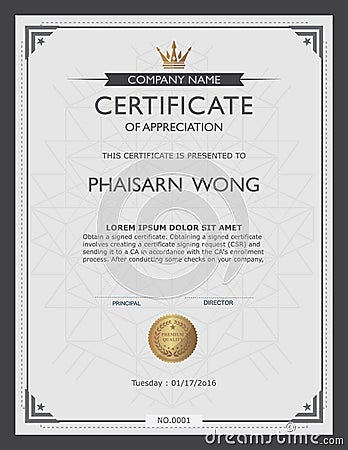 Certificate template and element. Vector Illustration