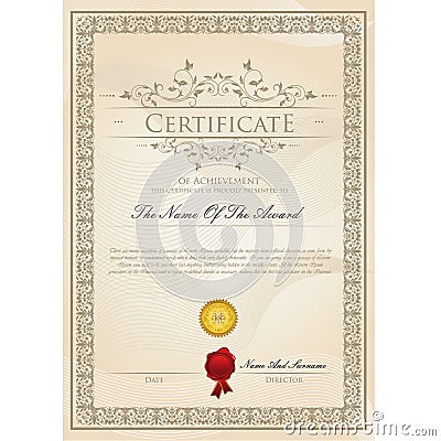 Certificate template Vector Illustration