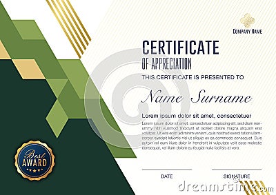 Certificate template with luxury and modern Vector Illustration