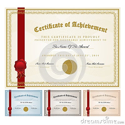 Certificate template Vector Illustration