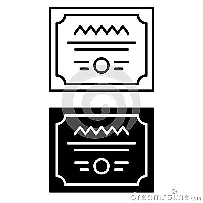 Certificate vector icon set. Diploma illustration sign collection. document symbol. Vector Illustration