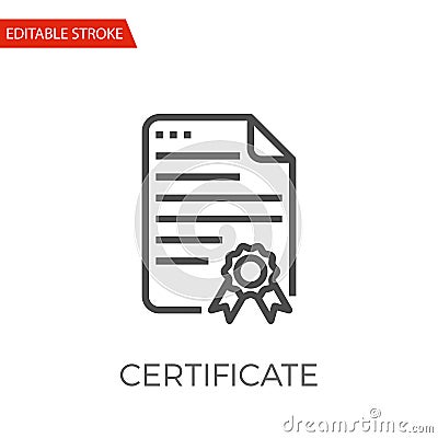 Certificate Vector Icon Vector Illustration