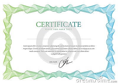 Certificate. Vector template Vector Illustration