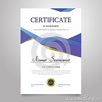 Certificate - vertical elegant vector document Vector Illustration