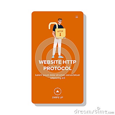 certificate website http protocol vector Cartoon Illustration