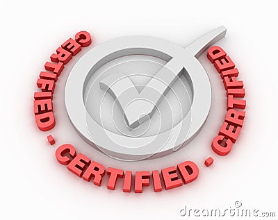 Certified Check Mark Cartoon Illustration