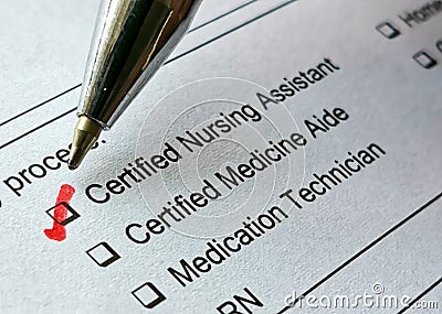 Certified Nursing Assistant Stock Photo