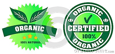 Certified organic label Stock Photo