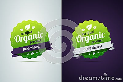 Certified organic product. Vector Illustration