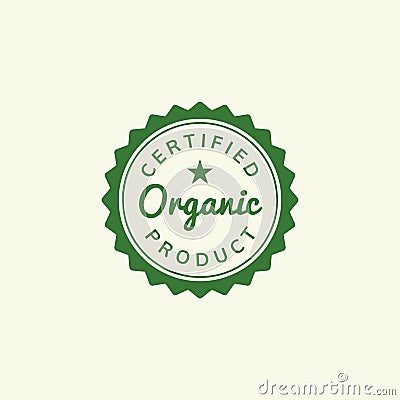 Certified organic product stamp emblem illustration Vector Illustration