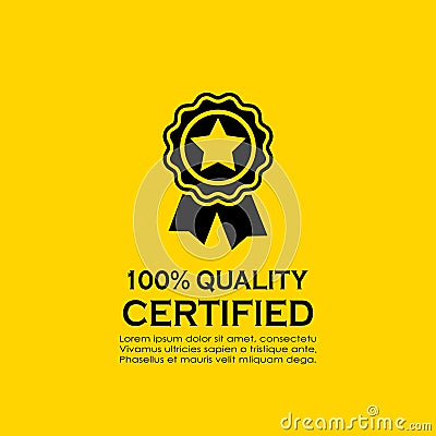 Certified quality vector badge Vector Illustration