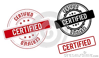 Certified sign. certified circular Stamp band label Vector Illustration