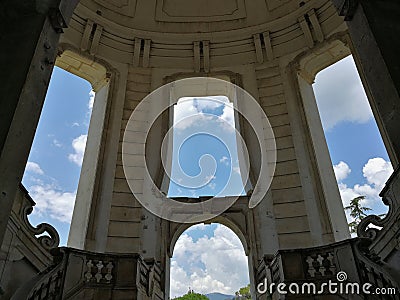 Certosa di Padula - Finestre dello Scalone Editorial Stock Photo