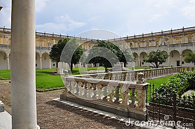 Certosa di San Martino, Naples - Napoli, Italy. Inner cloister Stock Photo